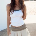 ZARA CONTRAST RUSTIC MINI SKIRT