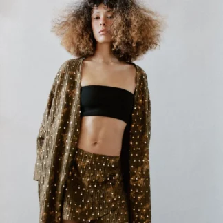 ZARA SEQUINNED WRAP SKORT