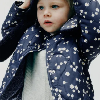 ZARA DAISY PRINT QUILTED HOOD