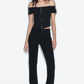 ZARA CORSETRY-INSPIRED KNIT TOP