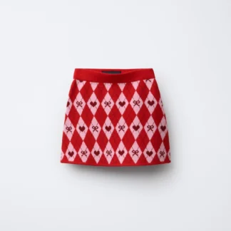 ZARA ARGYLE KNIT SKIRT
