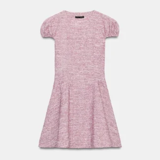 ZARA BOUCLÉ PUFF SLEEVE DRESS