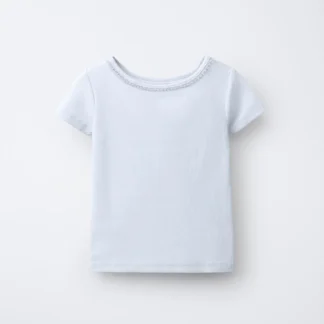 ZARA RIBBED T-SHIRT WITH JEWELS