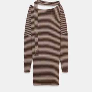 ZARA STRIPED DRESS WITH BELT
