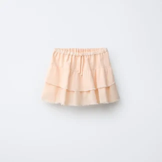 ZARA RUFFLED LACE TRIM SKIRT