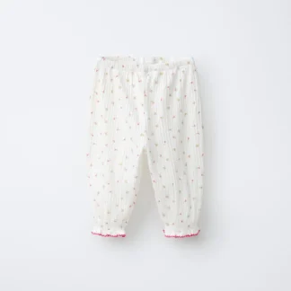ZARA TEXTURED FLORAL TROUSERS