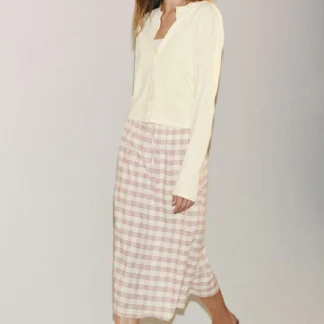ZARA ZW COLLECTION CHECK MIDI SKIRT