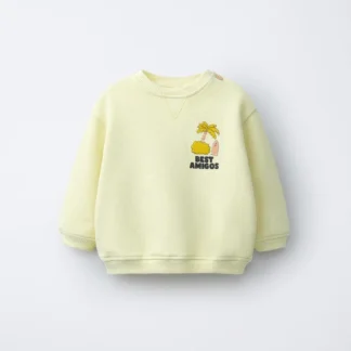ZARA PALM TREE PRINT SWEATSHIRT