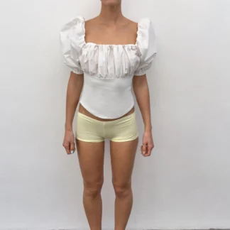ZARA コントラストバルーンスリーブトップス