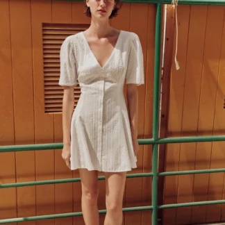 ZARA SHORT DRESS WITH CUTWORK EMBROIDERY