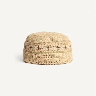 ZARA LIMITED EDITION EMBROIDERED RAFFIA CAP