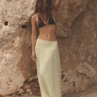 ZARA LONG SATIN SKIRT WITH VENT