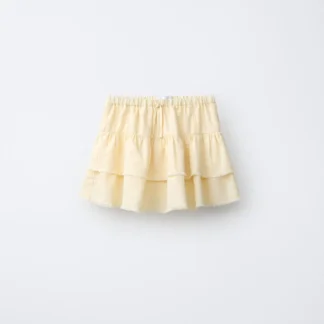 ZARA RUFFLED SKORT WITH LACE TRIM