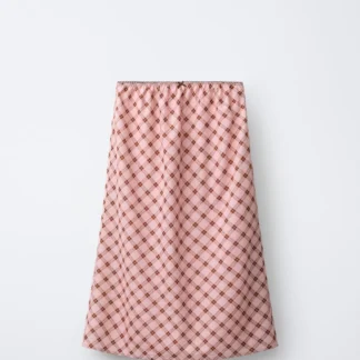 ZARA CHECK MIDI SKIRT