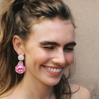 ZARA ENAMELLED FLOWER EARRINGS
