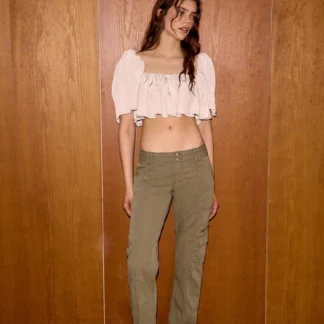 ZARA CRINKLE-EFFECT CROP TOP