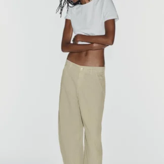 ZARA TRF MID-WAIST BARREL CHINO JEANS