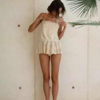 ZARA TOP WITH EMBROIDERED LACE