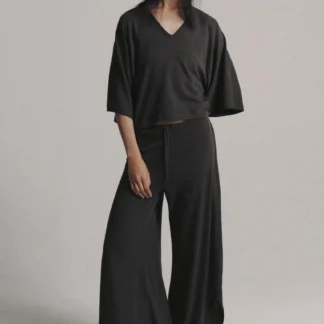 ZARA LINEN BLEND V-NECK T-SHIRT