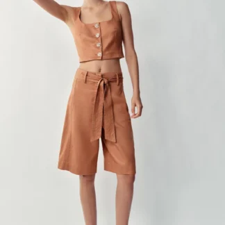 ZARA CROPPED GOLD BUTTON WAISTCOAT