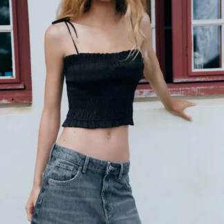 ZARA GATHERED STRAPPY TOP