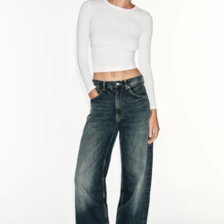 ZARA TRF HIGH-WAIST EXTRA WIDE-LEG JEANS