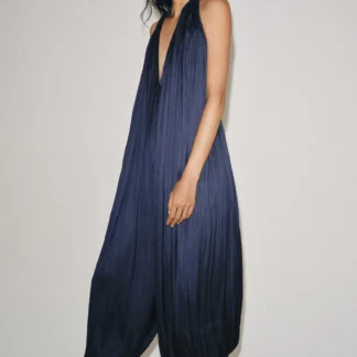 ZARA ZW COLLECTION SATIN HALTER JUMPSUIT