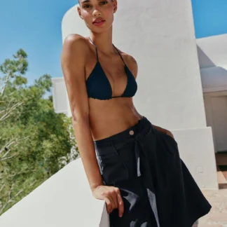 ZARA TIE-BELT BERMUDA SHORTS