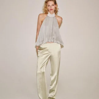 ZARA ZW COLLECTION STRAIGHT-LEG LINEN BLEND TROUSERS