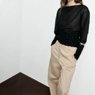 ZARA SMOCKED COMBINED KNIT JUMPER