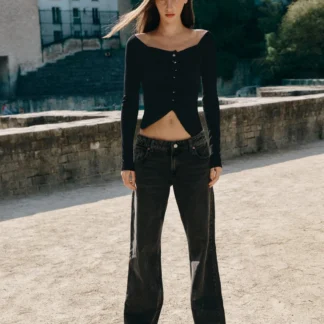 ZARA DRAPED KNIT TOP