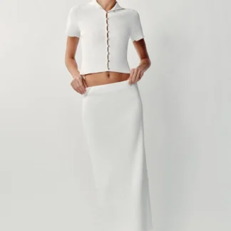 ZARA RIB KNIT MIDI SKIRT