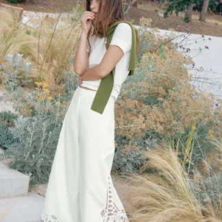 ZARA ZW COLLECTION EMBROIDERED TROUSERS