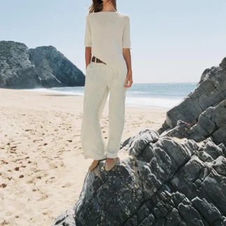 ZARA WIDE STRIPED TROUSERS WITH BELT