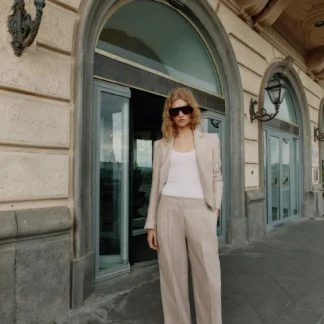 ZARA LINEN DARTED BLAZER