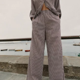 ZARA STRIPED WIDE-LEG TROUSERS