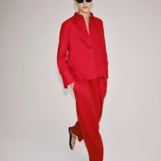 ZARA ZW COLLECTION 100% LINEN PLEATED TROUSERS