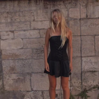 ZARA CORSETRY-INSPIRED RUFFLED MINI DRESS