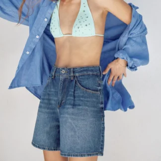 ZARA ZW COLLECTION HIGH-WAIST DENIM SHORTS