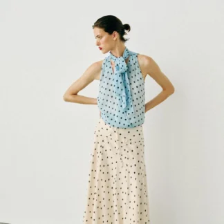 ZARA POLKA DOT BOW TOP