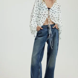 ZARA PUFF SLEEVE CREPE TOP