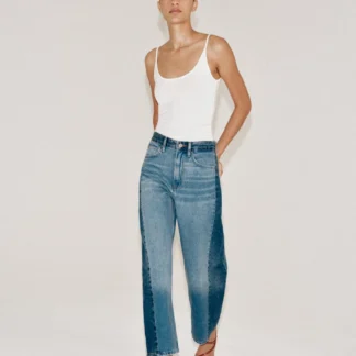ZARA ZW COLLECTION ANKLE RELAXED MID-WAIST PATCHWORK JEANS
