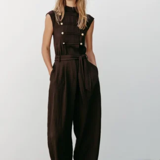 ZARA JUMPSUIT WITH FROG FASTENING AND BELT