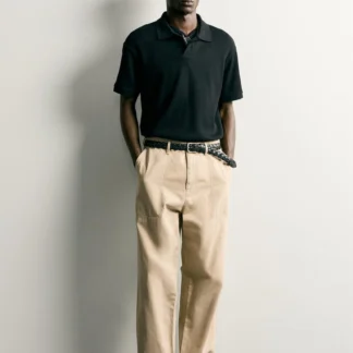 ZARA VERTICAL TEXTURE POLO SHIRT