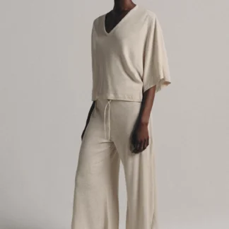 ZARA LINEN BLEND TROUSERS WITH SLITS