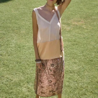 ZARA LIMITED EDITION EMBROIDERED BEADED MIDI SKIRT