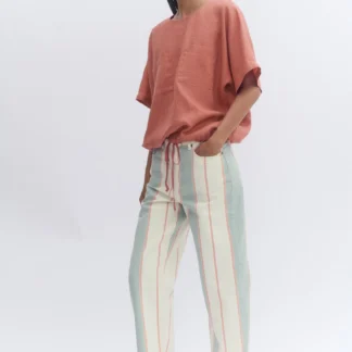ZARA ZW COLLECTION 100% LINEN TOP WITH DRAWSTRINGS