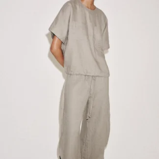 ZARA ZW COLLECTION 100% LINEN TOP WITH DRAWSTRINGS