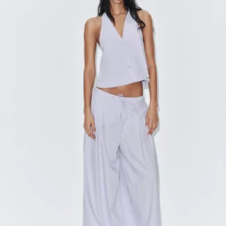 ZARA BUTTONED LINEN BLEND WAISTCOAT