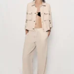 ZARA ROLLED SLEEVE SAFARI JACKET